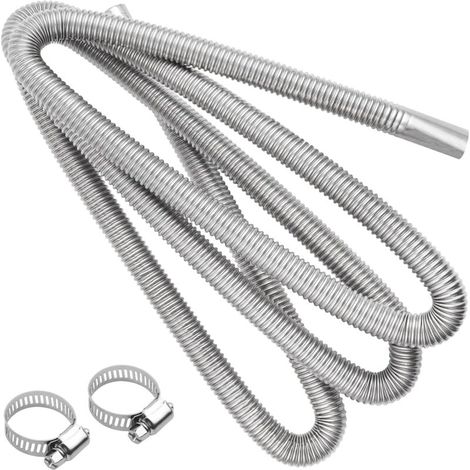 Flexibles Abgasrohr 300 Cm – Edelstahl – Geräuschreduzierung – Inklusive Schlauchklemmen – Kompatibel Mit Standheizungen