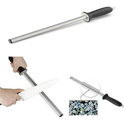 Treetalk – Ovaler Diamant-wetzstein, 38 Cm – Schnelles Schärfen Für Küche Und Fleischerei – Ergonomischer Griff – Optimierte Schleiffläche