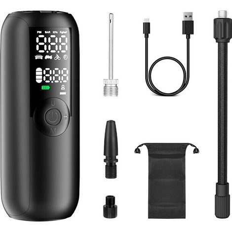 Kabelloser Reifenaufbläser 150 Psi – Tragbarer Kompressor Mit Lithium-batterie – Automatische Abschaltung Und Lcd-bildschirm – Adapter Für Auto Und Fahrrad