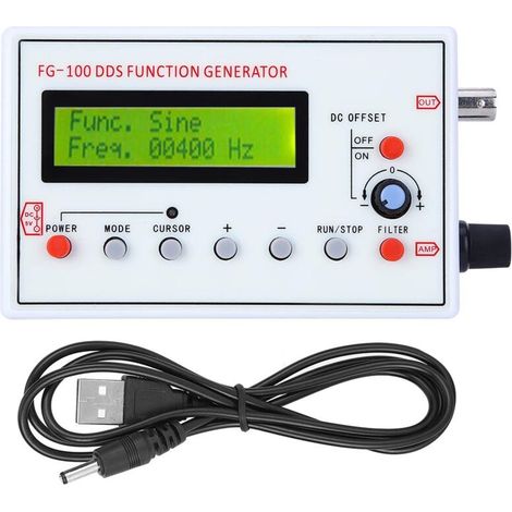 Dds-funktionssignalgenerator 1hz-500khz – Sinus-, Rechteck- Und Dreieckausgänge – Amplitude ±10v – Für Elektronische Tests - Usb 1 Hz