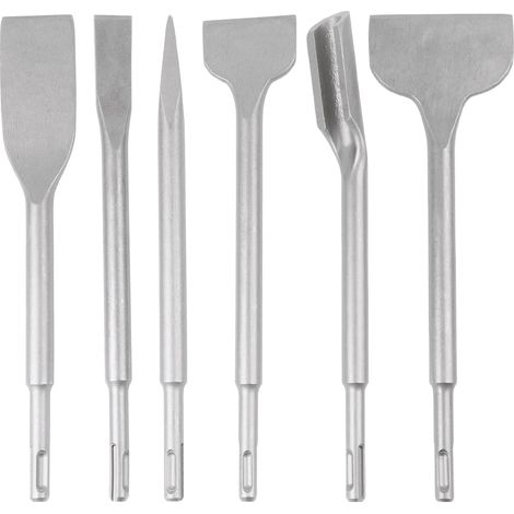 6-teiliges Sds-plus Meißel-set, 25 Cm Länge, Koffer Für Beton- Und Fliesenentfernung An Boden Und Wand, Rotationshammer-meißelbohrer, Sds-plus Meißel Für Bohrhammers