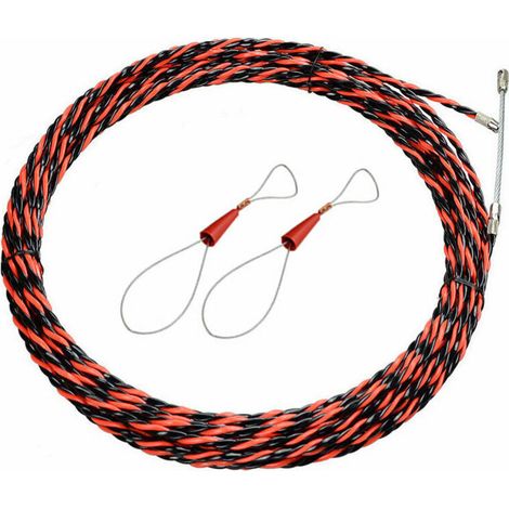 1x Elektriker-zugdraht 50m, Kabelzugdraht 5mm Durchmesser, Einziehbarer Installationszugdraht Für Kabel Und Flexible Spiralförmige Stahlverlängerung, Elektrozugdraht