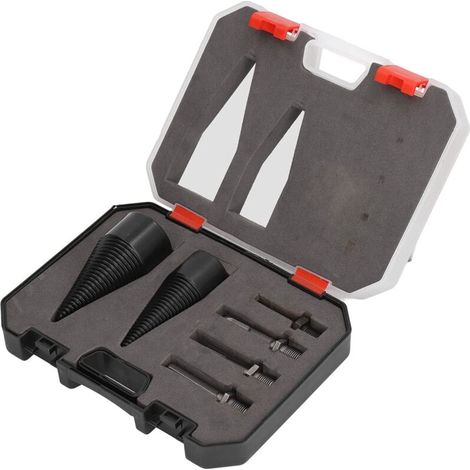 Abnehmbarer Bohrer Für Holzspalter – 6-teiliges Set – Kohlenstoffstahl – Kegel Mit 32 Mm Und 42 Mm – Aufbewahrungsbox Enthalten