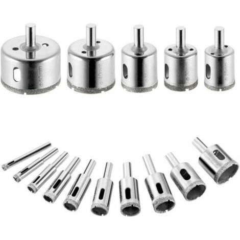Set Aus 15 Diamantbohrern, Lochsägen Für Kohlenstoffstahl, Glasbohrer, Keramik, Porzellan, Fliesen, Marmor, 6/8/10/12/14/16/18/20/22/25/28/30/35/40/50 Mm