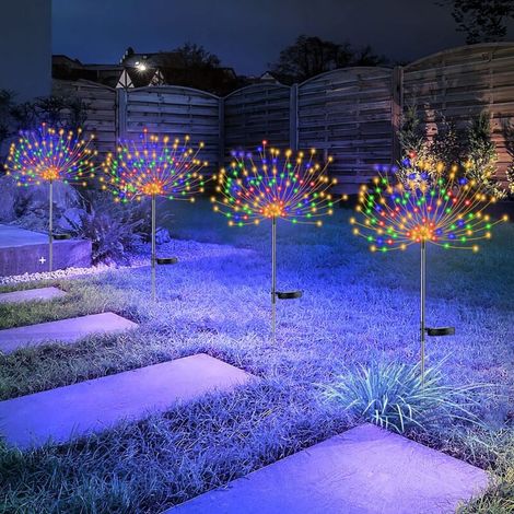 4er-set Dekorative Solarlampen – 120 Leds – 40 Kupferdrähte – Ip65 Wasserdicht – Für Wege, Garten, Weihnachtsdekoration