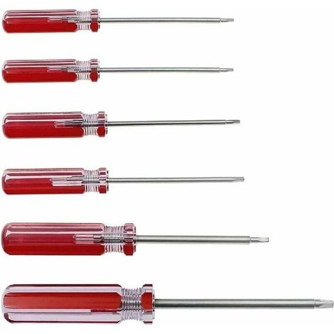 Set Aus 6 Dreieckigen Schraubendrehern, 1,8 Bis 4,2 Mm, Magnetische Bits, Chrom-vanadium-stahl, Für Präzisionsgeräte
