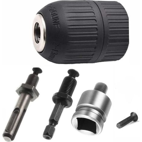 Selbstklemmendes Bohrfutter 2-13 Mm, Schnellspann-bohrfutter 1/2-20 Unf Mit Sds-plus-adapter Und Zubehör Für Bohrmaschine