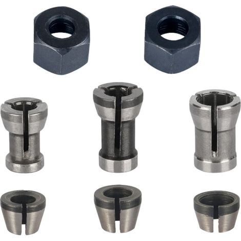 Fräserdorn-set, 8-teilig, Spannzange Für Oberfräse (6 Mm, 6,35 Mm, 8 Mm), Spannbacken Für Fräsmaschine, Spannzangenadapter