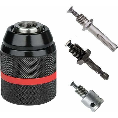 Bohrfutter 1,5-13 Mm, Gewinde 1/2" 20unf, Schnellwechsel-bohrfutteradapter Für Schrauber, Mit Sds Plus, 1/4-zoll-hex Und Schlagfest, Werkzeugadapter Für Elektroschrauber Und Bohrmaschinen (4)