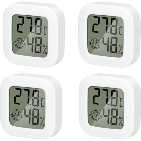 4er-pack Innen-thermometer, Mini-thermometer Und Hygrometer Mit Hoher Präzision, Temperatur- Und Feuchtigkeitsmonitor Mit Komfort-luftsymbol Für Küche, Babyzimmer, Gewächshaus, Lager Und Büro