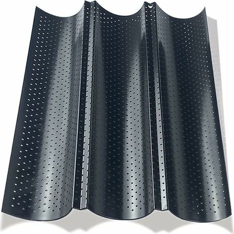 Perforierte Backform Für 3 Baguettes – Gleichmäßiges Backen – Knusprige Kruste – Spülmaschinengeeignet. Maße: 38 X 24,5 X 2,4 Cm