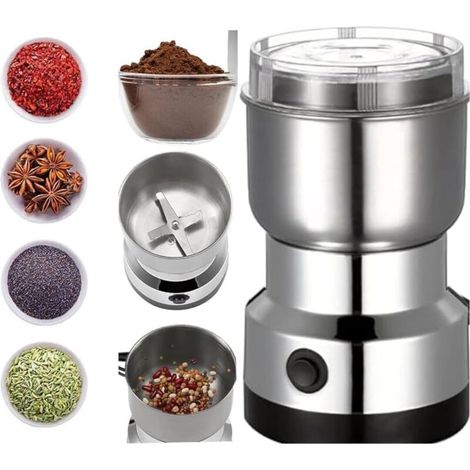 Multifunktionale Kaffeemühle, Mahlwerk Mit Edelstahlklingen, Geeignet Für Kaffeebohnen, Leinsamen, Pfeffer, Gewürze Und Mehr