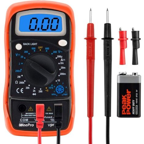 Digitales Multimeter, Lcd-tester, Wiederaufladbar, Misst Ac/dc-strom, Ncv, Widerstand, Durchgang, Kapazität, Temperatur
