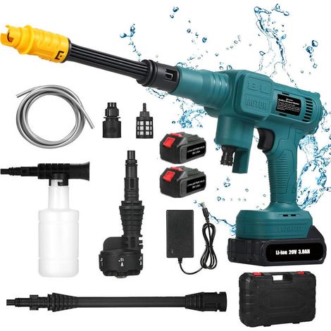 Elektrischer Hochdruckreiniger 20v – 900 Psi (62 Bar) – Bürstenloser Motor – Durchflussmenge 4,5 L/min – Schlauchlänge 5m - 900psi