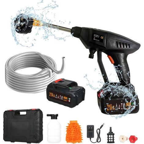 Kabelloser Hochdruckreiniger 870 Psi – 300w Lithium-motor – Durchflussmenge 3,5-5,5 L/min – 6-in-1 Multifunktionsdüse – Für Autowäsche Und Garten