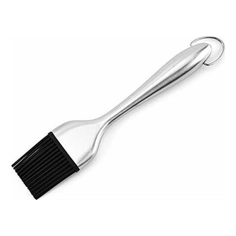 Küchenpinsel, Edelstahlbürste Mit Silikonborsten Für Gebäck/bbq/steak – Bpa-frei Und Hitzebeständig Bis 250 °c (8 Zoll)