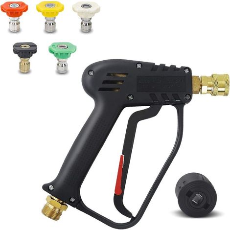 Hochdruckreiniger-pistole 4000 Psi, M22 14 Mm Und Schnellkupplungsanschluss Für Hochdruckschlauch, 5 1/4-zoll-schnellkupplungsdüsen Für Autowasch-reinigungswerkzeug