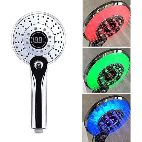 Led-dusche, Led-duschkopf Mit 3-farben-temperatursteuerung, Digitale Temperaturanzeige, Wassersparende Dusche Mit 3 Modi