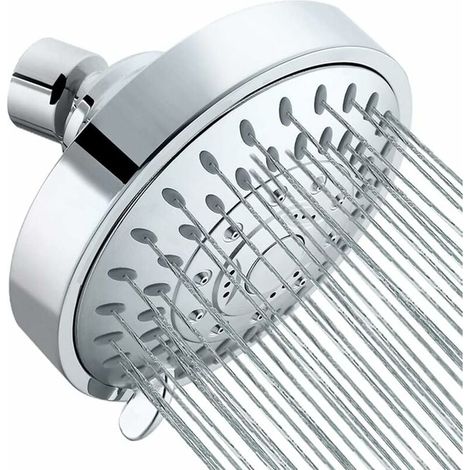 4-zoll-hochdruck-duschkopf – Verkalkungsschutz, Verchromt – Sanfter Und Einstellbarer Strahl – Wassersparend – Einfache Installation