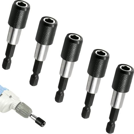 5 Stück Magnetische Bithalter, 1/4" 60mm Schlagbohrer-bithalter Für Trockenbau Und Schnelles Eindrehen Von Schrauben In Gipskartonplatten