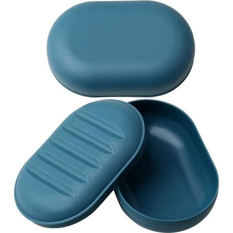 2 Stück Reise-seifenspender, Marineblaue Kunststoff-seifenbox Mit Deckel Für Dusche Und Bad, Seifendose Für Reisen