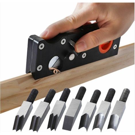 Hand-fräsgerät Zum Fasen Von Holz – Einstellbare Tiefe – 7 Klingen Aus Kohlenstoffstahl – Konstruktion Aus Aluminiumlegierung Und Abs-kunststoff