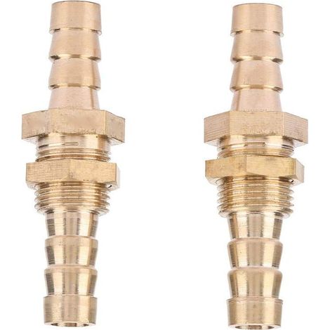 Tülle-anschluss, Ankommendes Gas, 2 Stück Schlauch-barb Aus Messing Mit Trennwand, Schlauchanschluss-kupplung, Verbinder, Adapter (8 Mm)