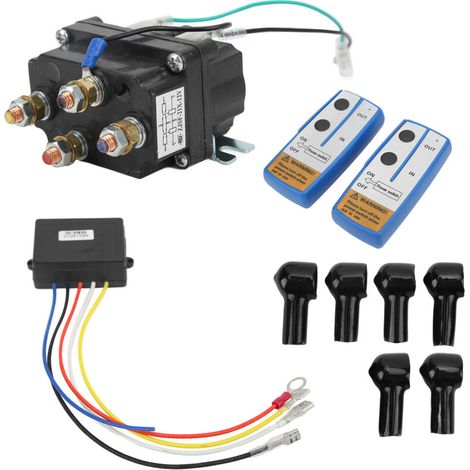 Elektrisches Windenrelais 12v 250a – Kompatibel Mit Atv/utv 2000-5000lb – Schwarz Beschichtete Oberfläche – Einfache Installation Mit Fernbedienungen - 5000lb