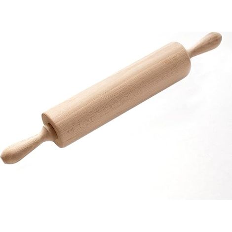 1 Stück Nudelholz Mit Achse – Hochwertiges Backholz Aus Buchenholz – Zum Ausrollen Von Kuchen-, Pizza- Und Keksteig