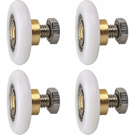 Duschtorrolle 27mm, Laufrolle Rad Für Duschtür Schiebetür Rollen Ersatzrad Für Rolle 4 Stück (27mm)
