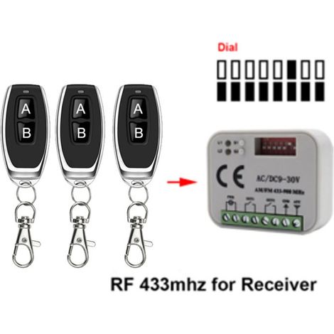 Empfänger Für Garagentor-fernbedienung 433 868mhz Rx Multi 300-900mhz Ac/dc 9-30v Empfänger Mit Fernbedienung
