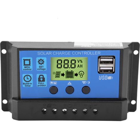 Pwm 12 V 24 V Doppel-usb-solarladeregler Mit Lcd-bildschirm 20a (yjss-20a)