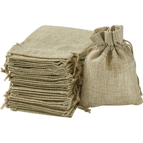 10er-pack Natürliche Leinenbeutel 13,5 X 9,5 Cm – Kordelzug Für Geschenkverpackung – Aufbewahrung Für Schlüssel, Schmuck, Süßigkeiten