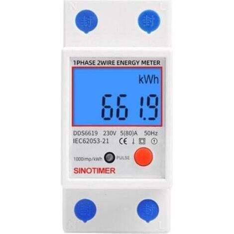 Unterzähler Für Einphasigen Strom, Mid-zertifiziert, Modular, Max. 45a, Einzeittarif, Lcd-anzeige