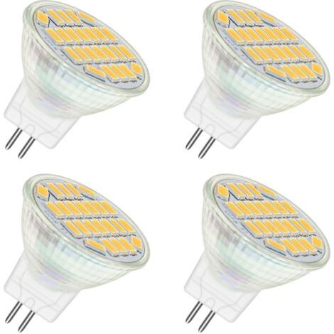 Mr11 Gu4 12v Led 4w Warmweiß 3000k, 350lm, 120° 35mm Mr11 Ersatz Für 35w Halogen, Ac/dc 24v 12v Einbau-led-spot Für Küchenmöbel Und Camper, Nicht Dimmbar, 4er-pack [energieklasse
