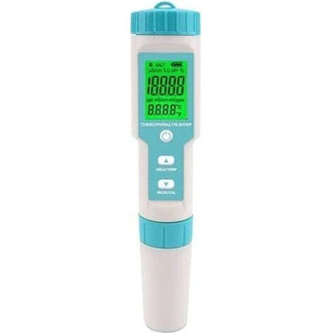 5-in-1 Digitaler Ph- Und Salzwasser-tester Für Schwimmbad, Whirlpool Und Spa – Salinitätsmessgerät Für Verschmutztes Wasser