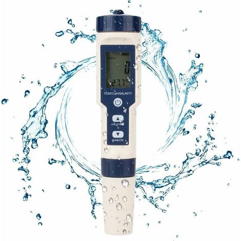 5-in-1 Digitales Wasserprüfgerät – Messung Von Ph-wert, Tds, Ec, Salzgehalt Und Temperatur – Ip67 Wasserdicht Für Pool, Aquarium Und Hydroponik - Wasser 5 In 1