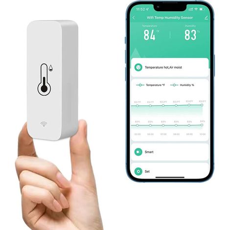 Wifi-hygrometer-thermometer-sensor, Kabelloser Temperatur- Und Feuchtigkeitsmonitor Für Zuhause, Echtzeit-fernüberwachung. Intelligentes Thermo-hygrometer Mit Datenspeicherung Npterbl