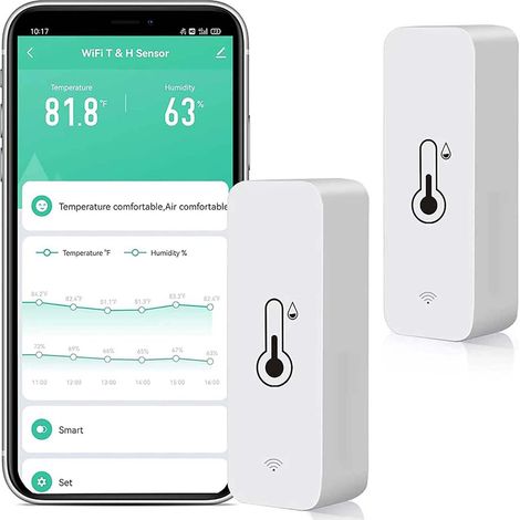 Wlan-hygrometer-thermometer-sensor, Drahtloser Temperatur- Und Feuchtigkeitsmonitor Für Zu Hause, Echtzeit-fernüberwachung. Intelligentes Thermo-hygrometer Mit Datenspeicherung.