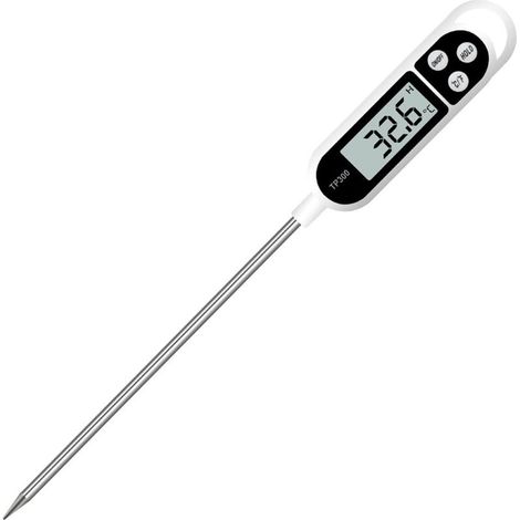 Digitales Küchenthermometer, Haushaltsthermometer, Ofenthermometer, Kochthermometer Mit Langer Sonde, Korrosionsbeständig, Umschaltbar Zwischen °c/°f Für Küche, Grill/barbecue