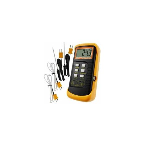 K-typ Thermometer Mit Thermocouple-sensor 1300 °c (°c, °f Und K Mit 4 Thermocouples (verkabelt Und Edelstahl))