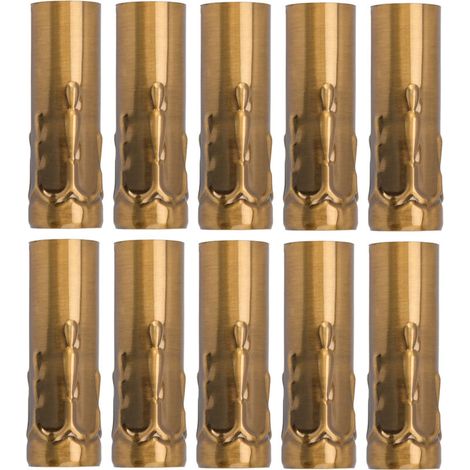 Jeffergarden Metallrohr E14 Für Kerzenlampenfassung, Lampensockel, Beleuchtungsaccessoires 25x80mm, Goldbronze, 10 Stück