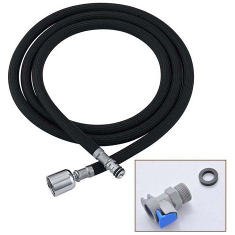 Schwarzes Ersatzrohr Für Küchenarmaturen M15 X 1 Mm X G1/2, Dehnbarer Schlauch Für Küchenspülenarmaturen Mit Schnellanschluss, 150 Cm Nylonrohr Mit Schwarzer Schlaufe Mumu
