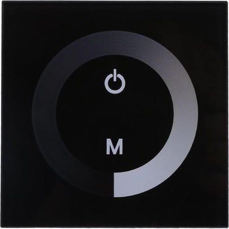 Dimmer, Fydun Dimmbarer Led-touchpanel-einfarb-dimmer, Wandschalter-controller, Touchpanel, Led-lichtleiste Dc 12v-24v, Leise (schwarz)