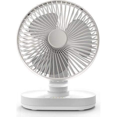 Usb-tischventilator, Mini-tischventilator, Automatisch Schwenkender Kleiner Wiederaufladbarer Ventilator, 4-gang-leiser Ventilator