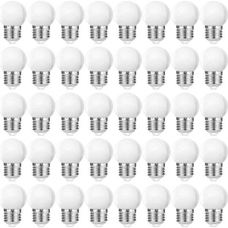Led E27 G45 Globuslampen, Warmweiß 2700k, 3w G45 Led-lampen, Matte Kunststoffabdeckung, Lampe Für Lichterketten, E27 Innen- Und Außenbereich, Nicht Dimmbar, 40 Stück [energieklasse