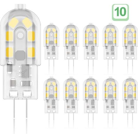 G4 2w Led-lampe, Entspricht 20w Halogenlampen, Warmweiß 3000k, 200 Lm, 12x Smd, 12v Ac/dc - 10er Pack [energieeffizienzklasse A+]