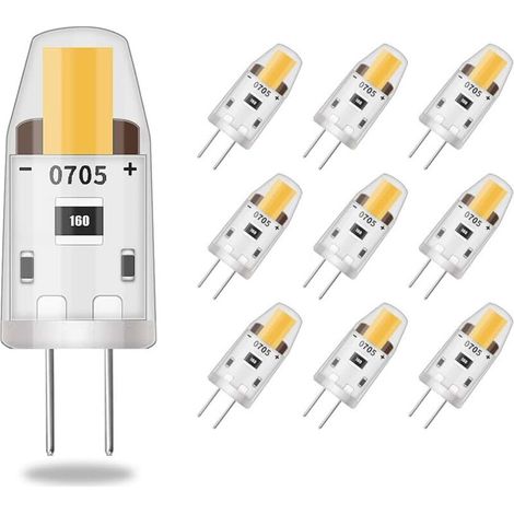 Led G4 Dimmbare Glühbirnen, 3w Entspricht 30w Halogenlampe, 95lm Warmweiß Energieeffiziente Birne, Kein Flackern, Dc 12v, G4 Bi-pin, 360° Abstrahlwinkel, 10er Pack