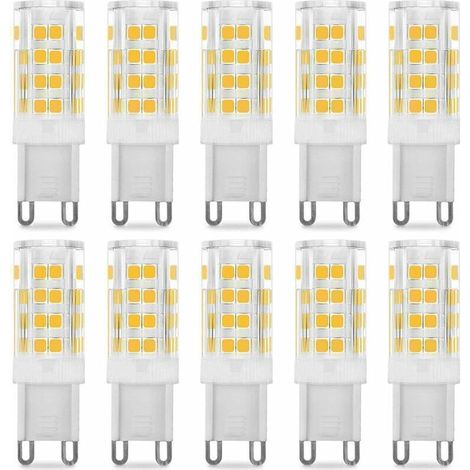 10er-pack Led-g9-glühbirnen, 5w, Entspricht 40w, Warmweiß 3000k, 220-240v, 360° Abstrahlwinkel