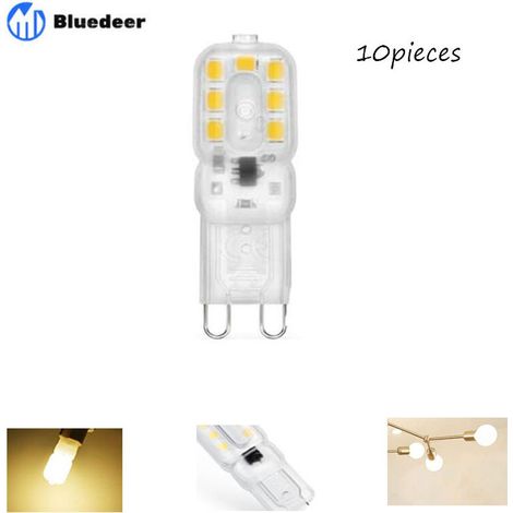10 Led-g9-glühbirnen, 3 W, Entsprechen 33-w-halogenlampen, Tageslichtweiß 6000 K, 800 Lm, Flimmerfrei, Nicht Dimmbar, Energieeffiziente G9-lampen, 360-grad-abstrahlwinkel